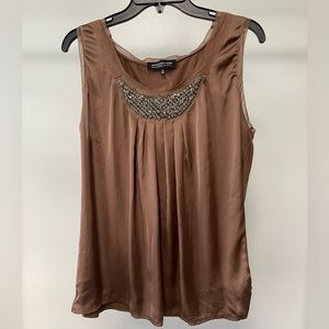 Jones New York collection Whiskey brown sleeveless Tank Blouse